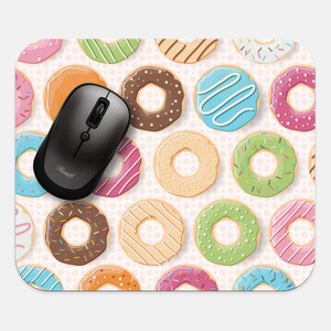 Donuts Mouse Pad, 9&quot;x8&quot; Funny Food Sweets Donuts Mouse Pad, Tech Desk Computer Mouse Pad Office Supplies,  Neoprene Non Slip Mouse Pad