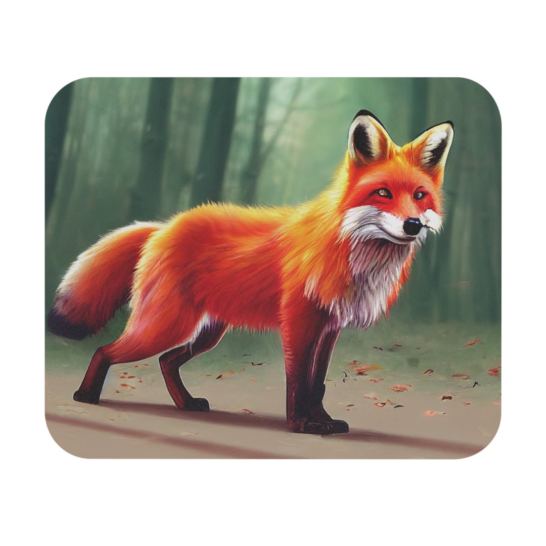 Red Fox Mouse Pad 9x8 Inch Mouse Pad With Rubber Etsy