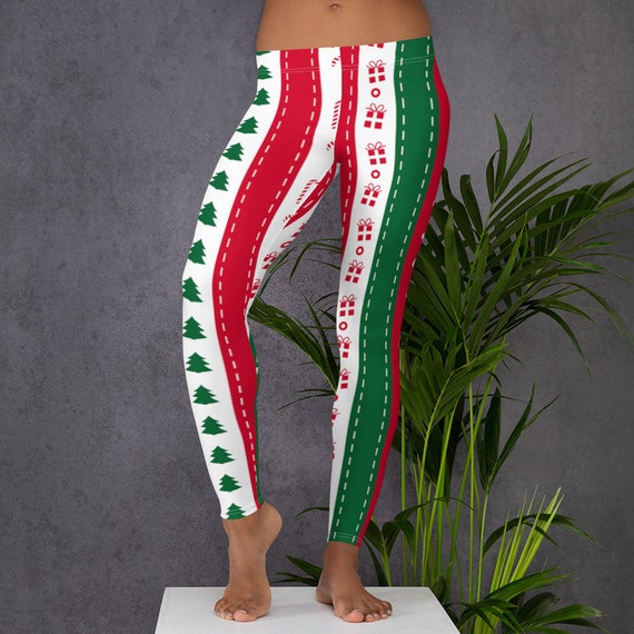Christmas Leggings Holiday Leggings Womens Yoga Pants Winter Christmas Tree Holiday Clothing Polyester Spandex Leggings XS S M L XL Size Etsy