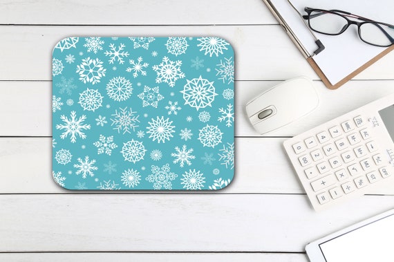 Christmas Snowflakes Mouse Pad Tech Desk Office Desk Etsy