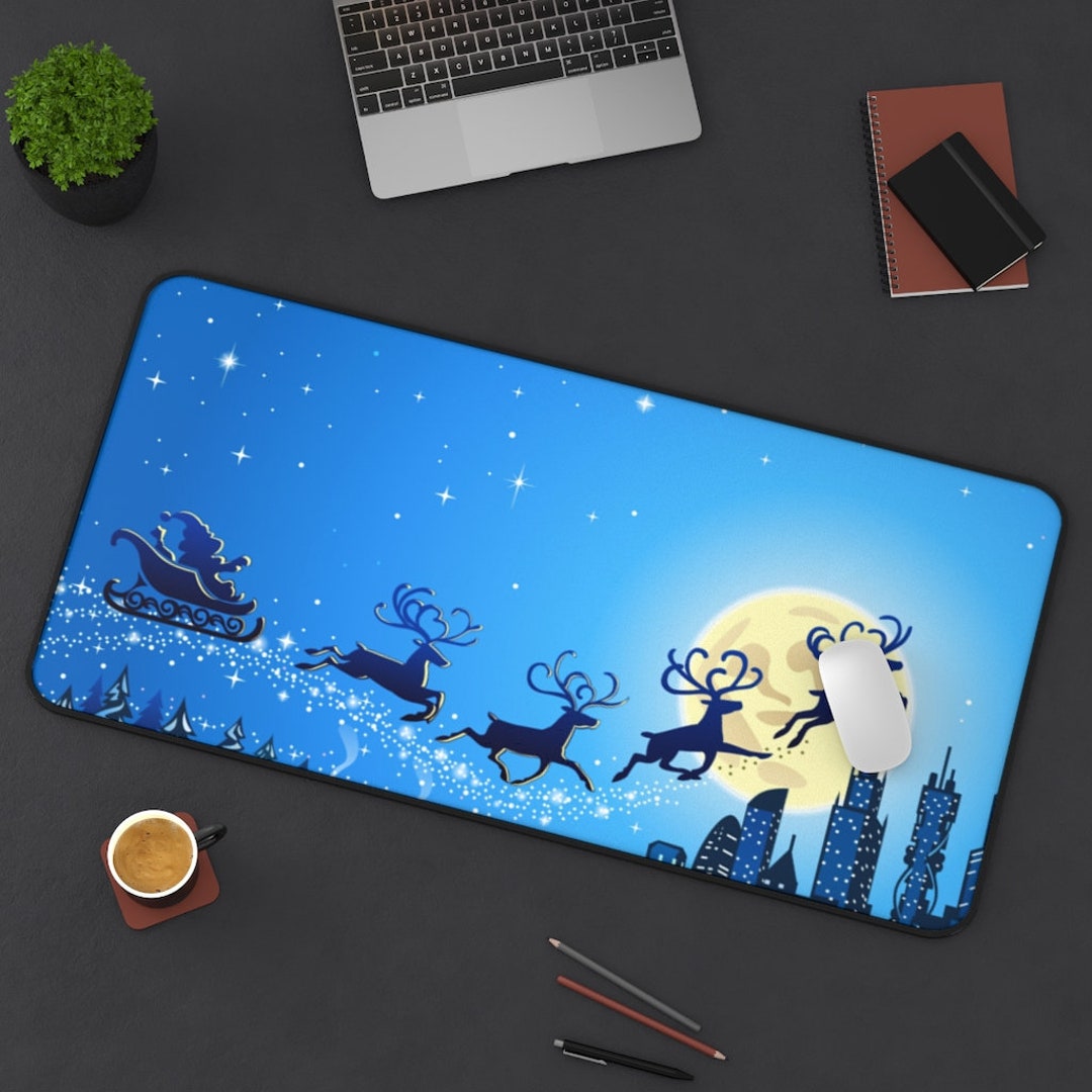 LARGE Christmas Desk Mat, 3 Sizes Non Slip Desk Pad, Office Computer