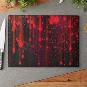 Tempered Glass Cutting Board, Halloween Neon Paint Cutting Board, Glass Cutting Board, 2 Sizes, Kitchen Accessories, Kitchen Tools