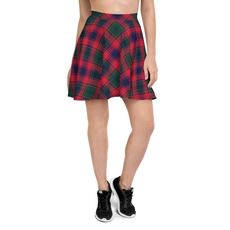 Women/'s Skater Skirt Tartan Holiday Skirt All Over Print Skirt Christmas Buffalo Plaid Winter Skirt Stretch Circle Skirt XS-3XL Size