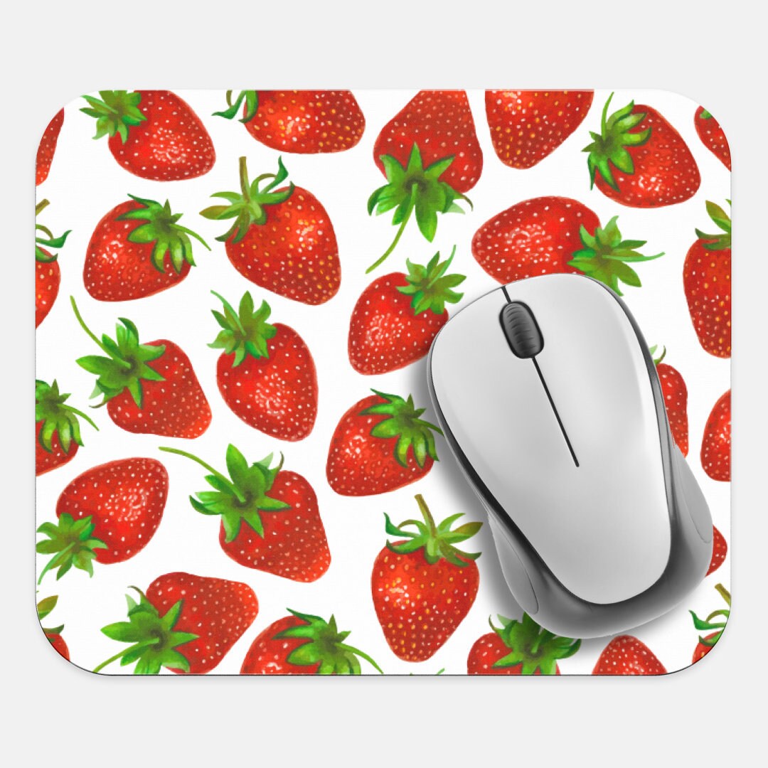Strawberries Mouse Pad, 9x8 Inch Strawberry Food Mouse Pad, Tech Desk