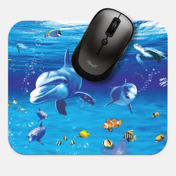 Dolphin Mouse Pad, 9x8 Animal Dolphin Ocean Fish Mouse Pad, Tech