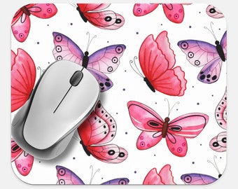 Butterfly Mouse Pad, 9"x8" Inch Butterflies Farm Animal Mouse Pad, Tech Desk Office Computer Mouse Pad Office Supplies, Non Slip Mouse Pad