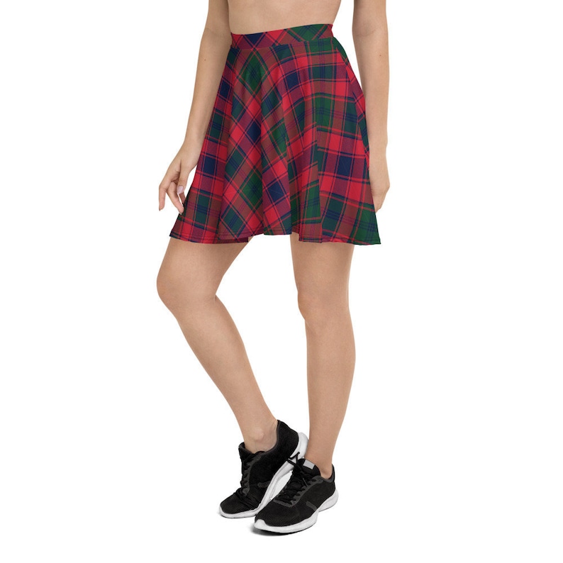 Women/'s Skater Skirt Tartan Holiday Skirt All Over Print Skirt Christmas Buffalo Plaid Winter Skirt Stretch Circle Skirt XS-3XL Size
