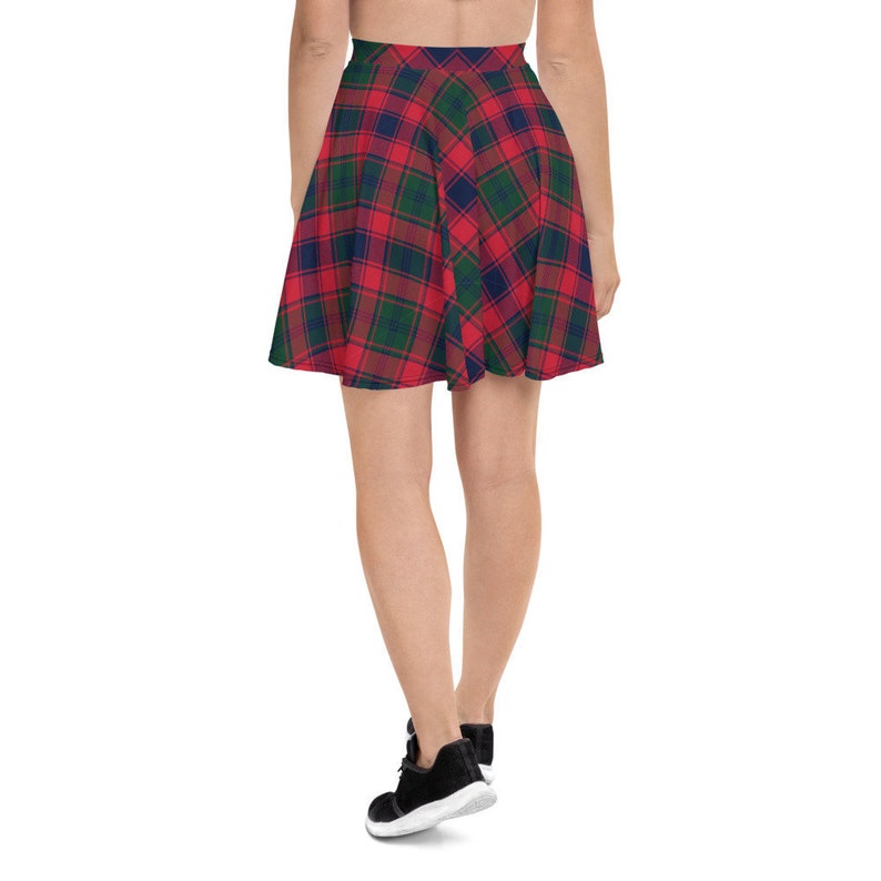 Women/'s Skater Skirt Tartan Holiday Skirt All Over Print Skirt Christmas Buffalo Plaid Winter Skirt Stretch Circle Skirt XS-3XL Size