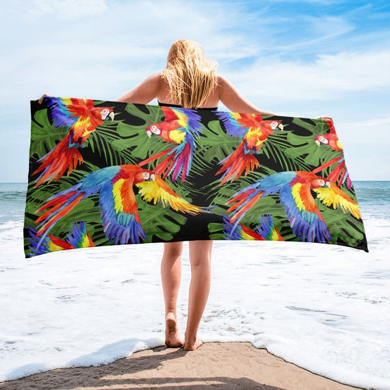 Large Beach Towel, 30 X 60 Inch Towel, Bath Towel, Tropical Floral