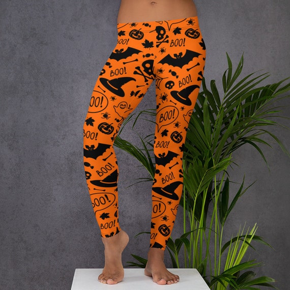 Halloween Leggings, Womens Adult Yoga Pants, Witches Hat Bats Halloween  Clothing, Polyester Spandex Leggings XS-XL Size, Holiday Leggings -   Canada