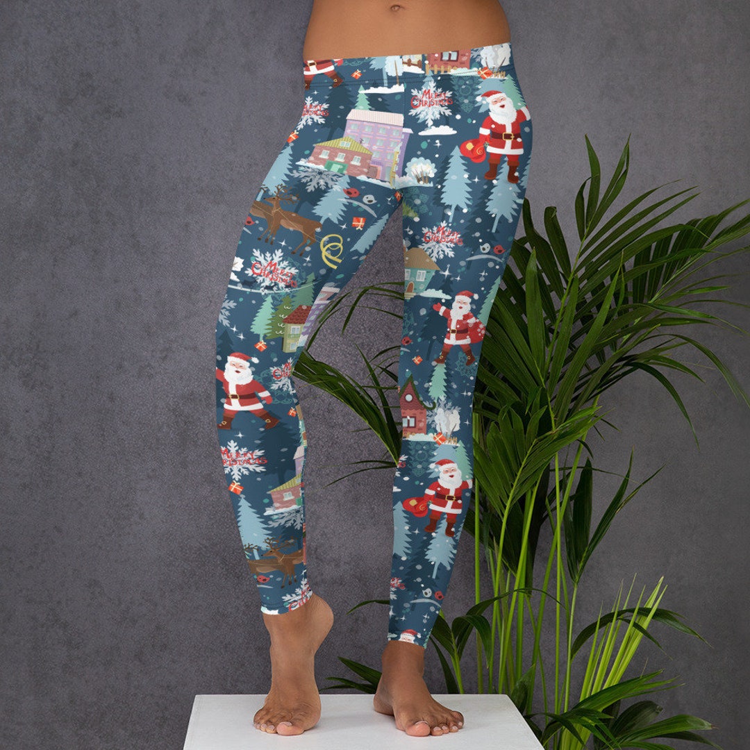 LLama Christmas Leggings Women, Rainbow Alpaca Holiday Xmas Printed Yo –  Starcove Fashion