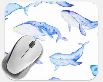 Whale Mouse Pad, 9"x8" Animal Coral Reef Ocean Fish Mouse Pad, Tech Desk Office Computer Mouse Pad Office Supplies, Non Slip Mouse Pad