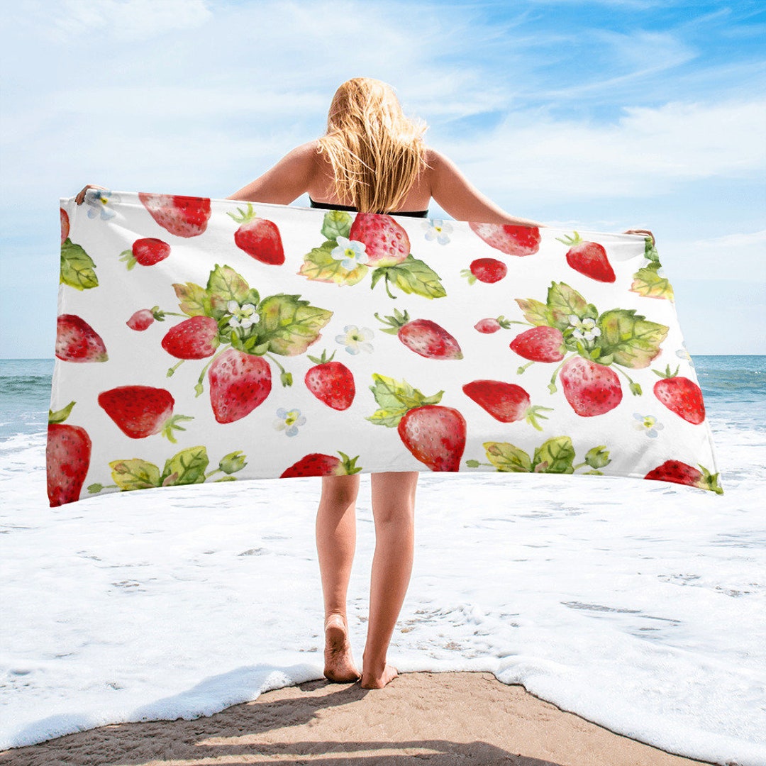 Large Beach Towel, 30 X 60 Inch Towel, Bath Towel, Tropical Floral Print  Towel, Custom Beach Towel, Oversized Pool Towel, Beach Accessories 
