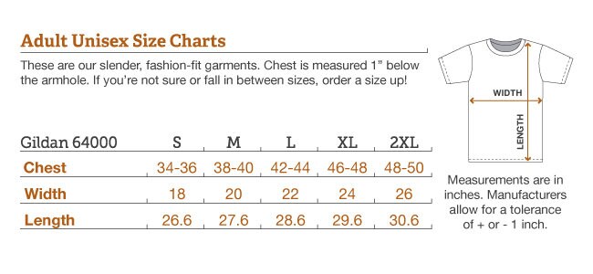 Gildan Size Chart Chest