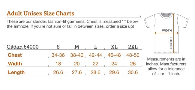 Gildan 64000 Unisex Softstyle T Shirt Size Chart