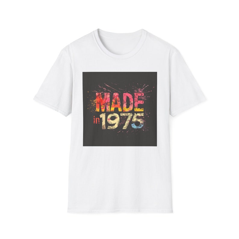 Unisex Softstyle Tshirt, Retro Vintage Cotton Tee, Made in 1975 Shirt
