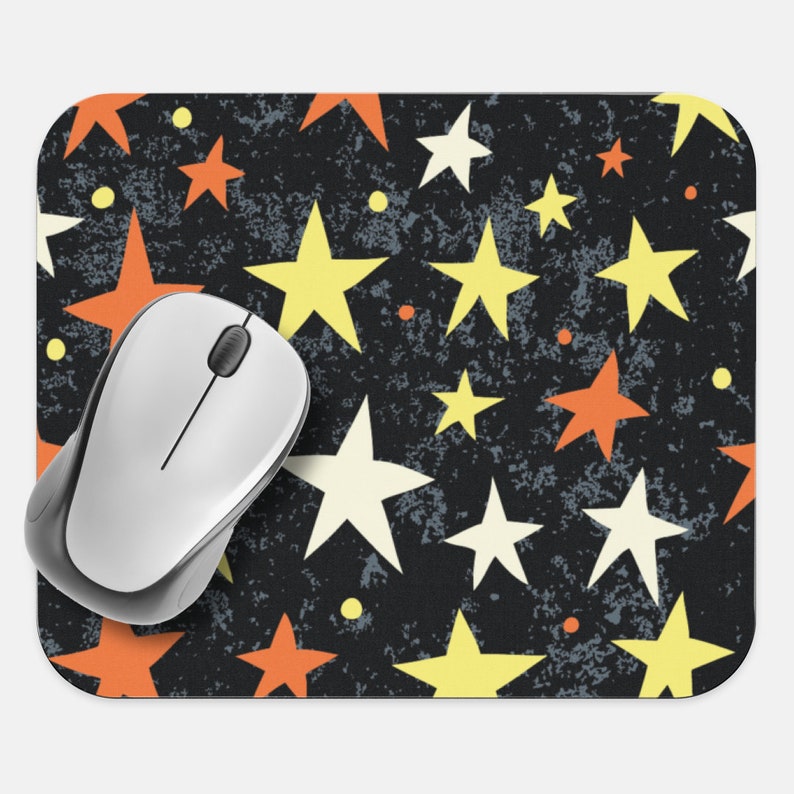 Holiday Neoprene Non Slip Mouse Pad Tech Desk Computer Mouse Pad Office Supplies Halloween Stars Mouse Pad Halloween Mouse Pad