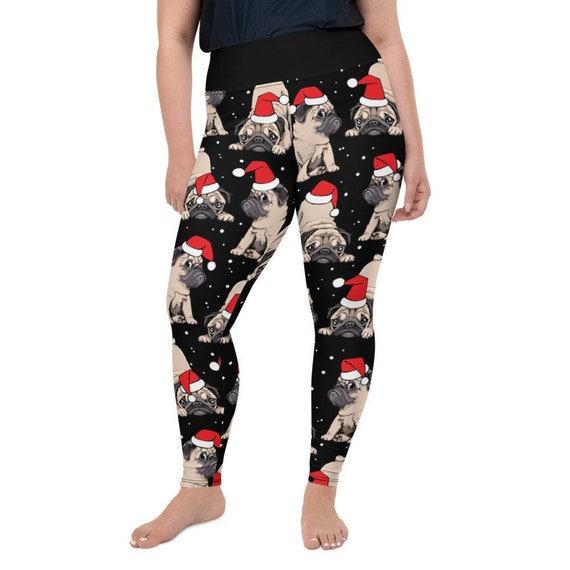 Plus Size Christmas Leggings, Holiday Womens Adult Yoga Pants