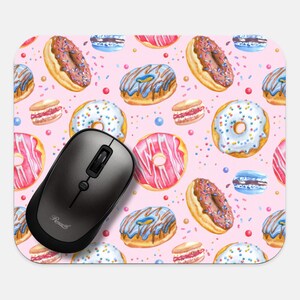 Donuts Mouse Pad, 9&quot;x8&quot; Funny Food Sweets Donuts Mouse Pad, Tech Desk Computer Mouse Pad Office Supplies,  Neoprene Non Slip Mouse Pad