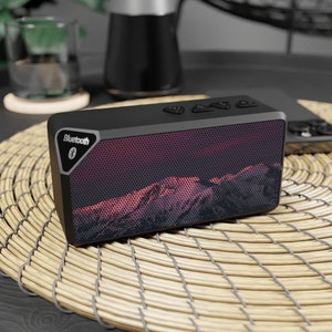 Mountain Print Bluetooth Speaker, 4.25&quot; x 2.25&quot; Sized Bluetooth Speaker, Custom Tech Computer Accessories, Tech Music Accessories, Tech Gear
