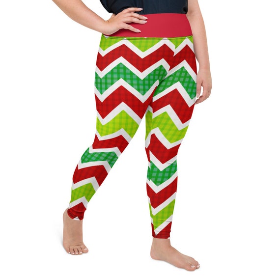 Plus Size Christmas Leggings, Holiday Leggings, Womens Adult Yoga