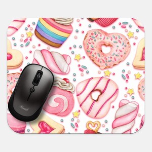 Donuts Mouse Pad, 9&quot;x8&quot; Funny Food Sweets Donuts Mouse Pad, Tech Desk Computer Mouse Pad Office Supplies,  Neoprene Non Slip Mouse Pad