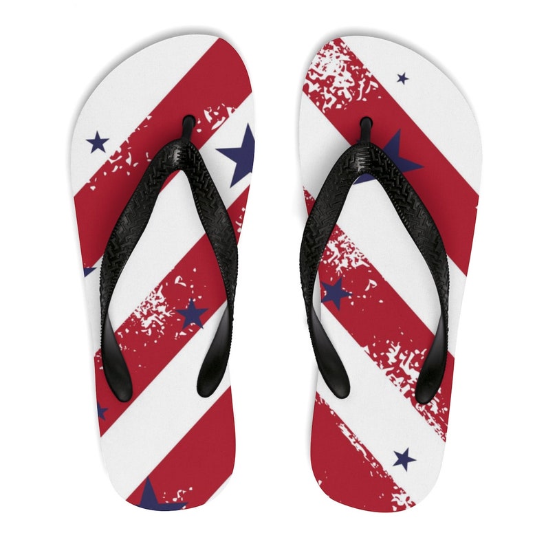 Patriotic Stars Beach Sandals Independence Day Shoes Accessories Unisex Flip-Flops Custom Summer Printed Flip Flops Pool Flip Flops