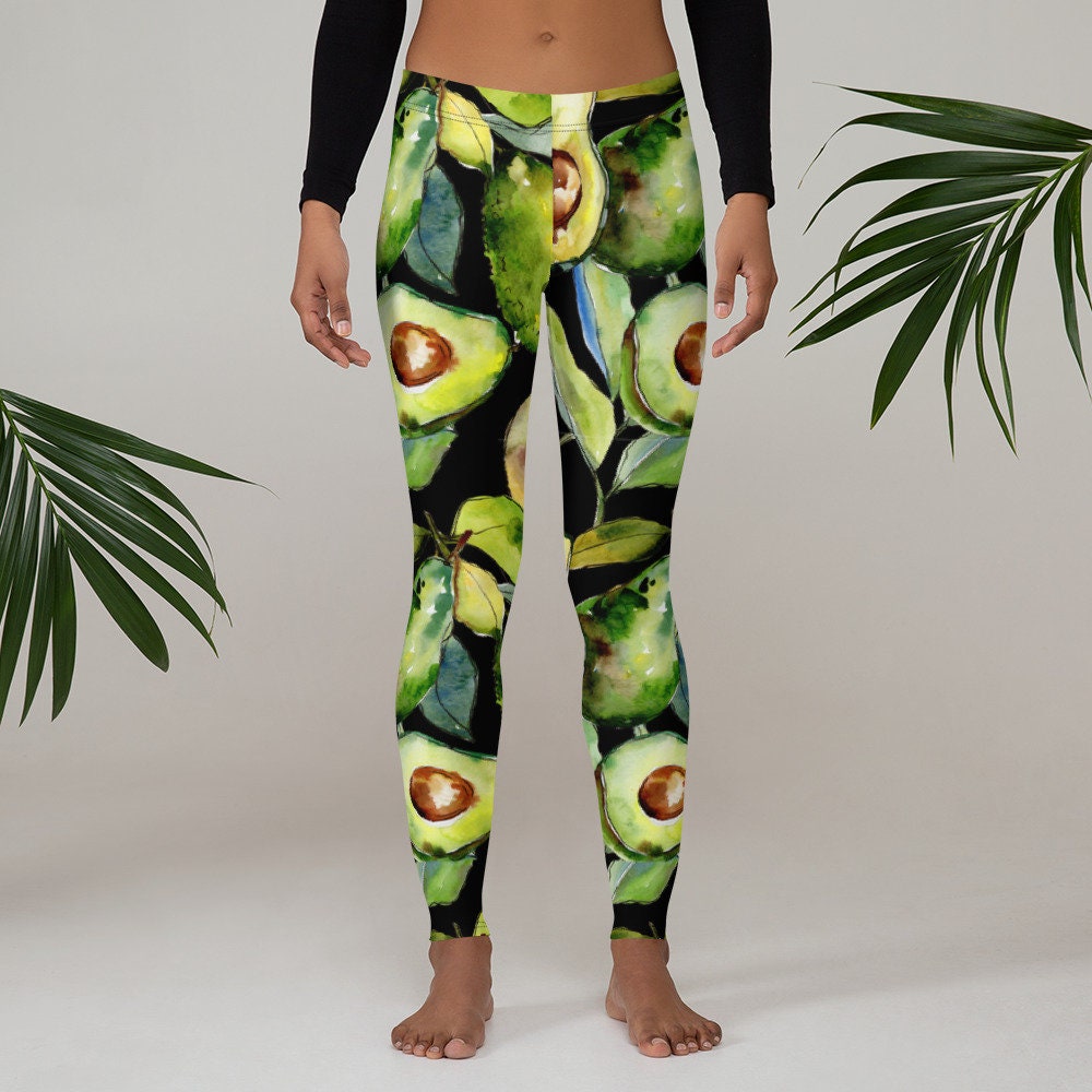 Womens Leggings Fruit Avocado Leggings Food Workout Exercise Etsy
