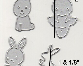 4pc Small Assorted Rabbit Metal Cutting Dies