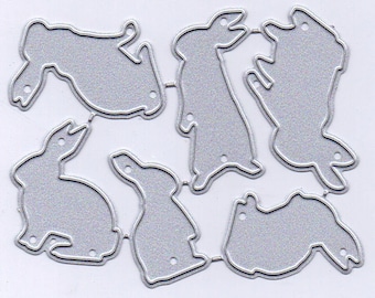 6pc Bunny Rabbit Metal Cutting Die Set