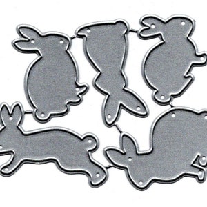 5pc Bunny Rabbit Metal Cutting Die