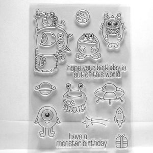 LAST ONE Monster, Spaceship, Shooting Star Clear Stamps