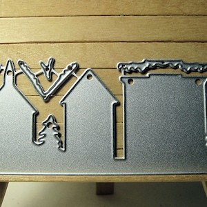 Very Small Buildings and Pine Tree Scene Metal Cutting Die