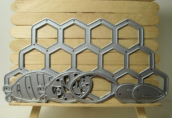 10pc Bees Bee Hive And Honeycomb Die Set Etsy