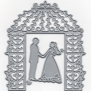 2pc Wedding Couple and Arch Metal Cutting Die Set