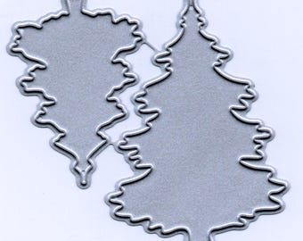 2pc Pine Tree Metal Cutting Die Set