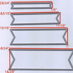 4 PC Banner, Tag, Sentiments, Bookmark Metal Cutting Dies Style #2