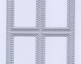 Style #4 Stitched Rectangle Frame w/4 openings Metal Cutting Die