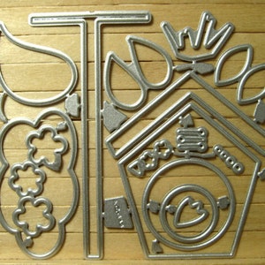 Birdhouse, Birds, Flower, Cloud and Sun Metal Cutting Die Set