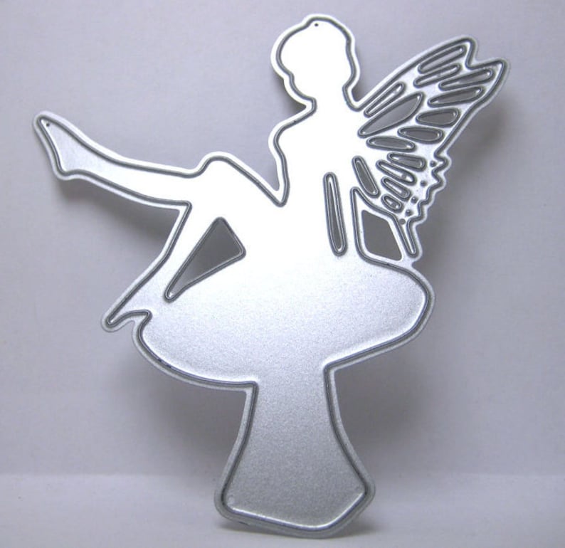 Fancy Winged Fairy on Mushroom Metal Cutting Die