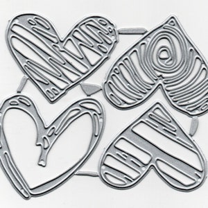 4pc Artistic Heart MetalCutting Die Set