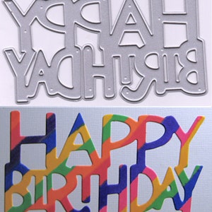 Happy Birthday Metal Cutting Die Style #2 BOLD