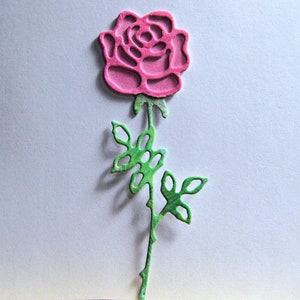 Long Stem Rose Metal Cutting Die for Card Making