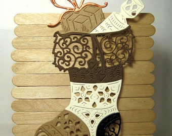 LAST ONE Beautiful Large Christmas Stocking Metal Cutting Die