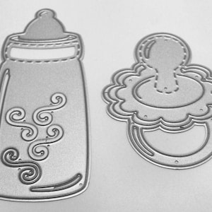 2pc Baby Bottle and Pacifier Metal Cutting Die Set