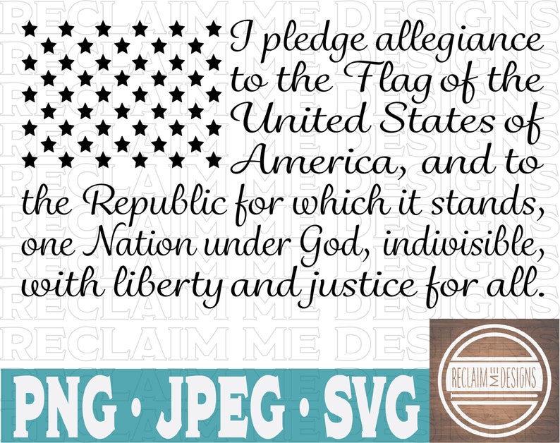 Download I pledge allegiance Flag SVGJPEG and PNG file | Etsy
