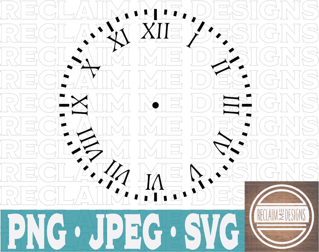 Clock Face Template Svg,png,and JPEG File Etsy