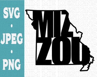 Mizzou State outline word art SVG,PNG,and JPEG file