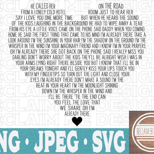 I'm Already There heart shaped SVG,PNG, and JPEG file