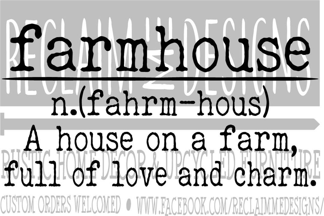 Farmhouse Definition Svgpngand Jpeg File Etsy
